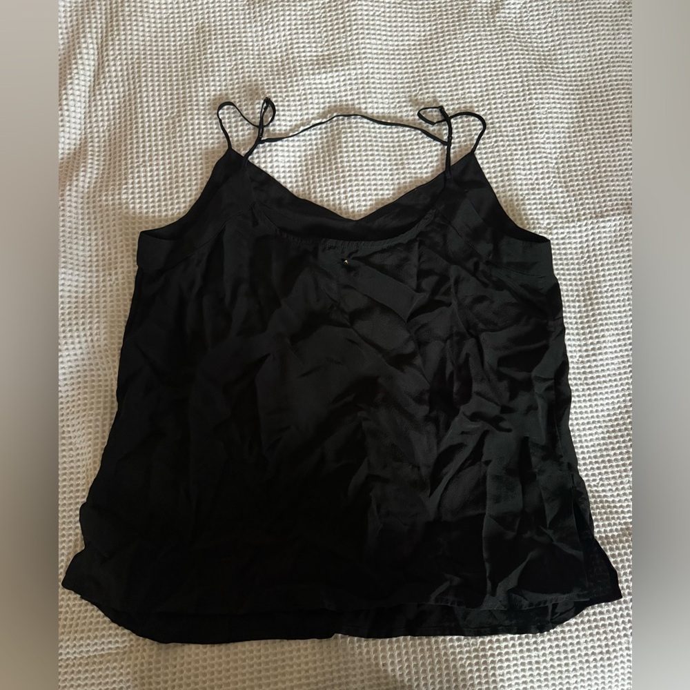 Cuyana Black Silk Camisole Top Size MD